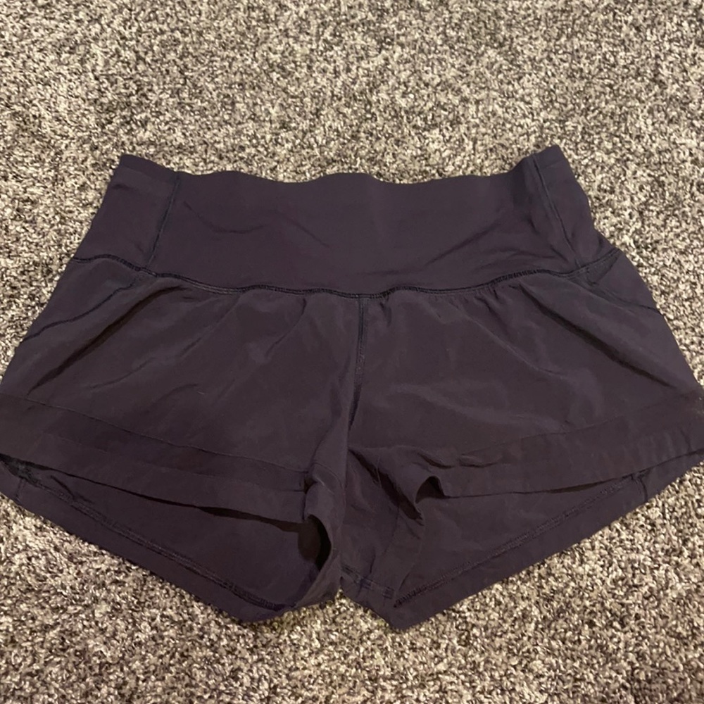 Lululemon Navy Mesh Detail Shorts 3 ins